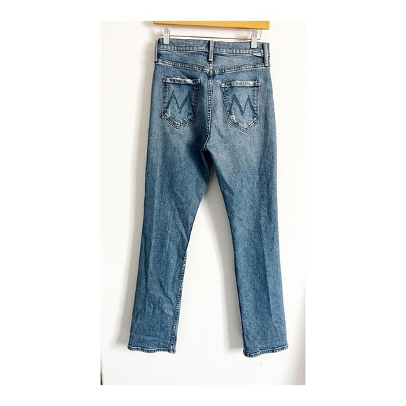 MOTHER High Waisted Rider Skimp Straight Leg Jeans Bloom and Doom Blue 27 - Picture 3 of 10